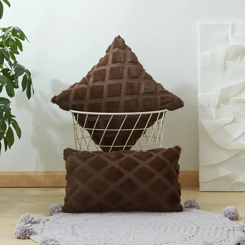 Gray Geometric Cushion Cover