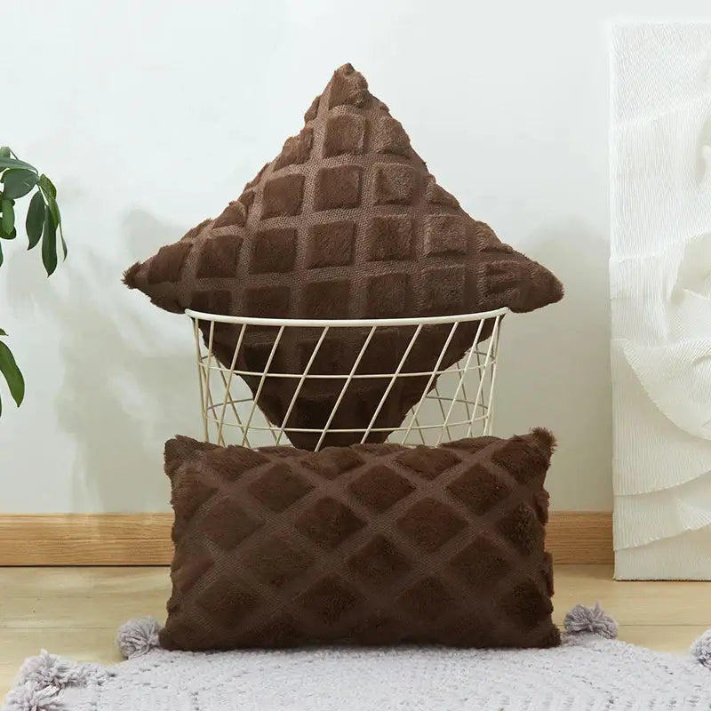 Gray Geometric Cushion Cover