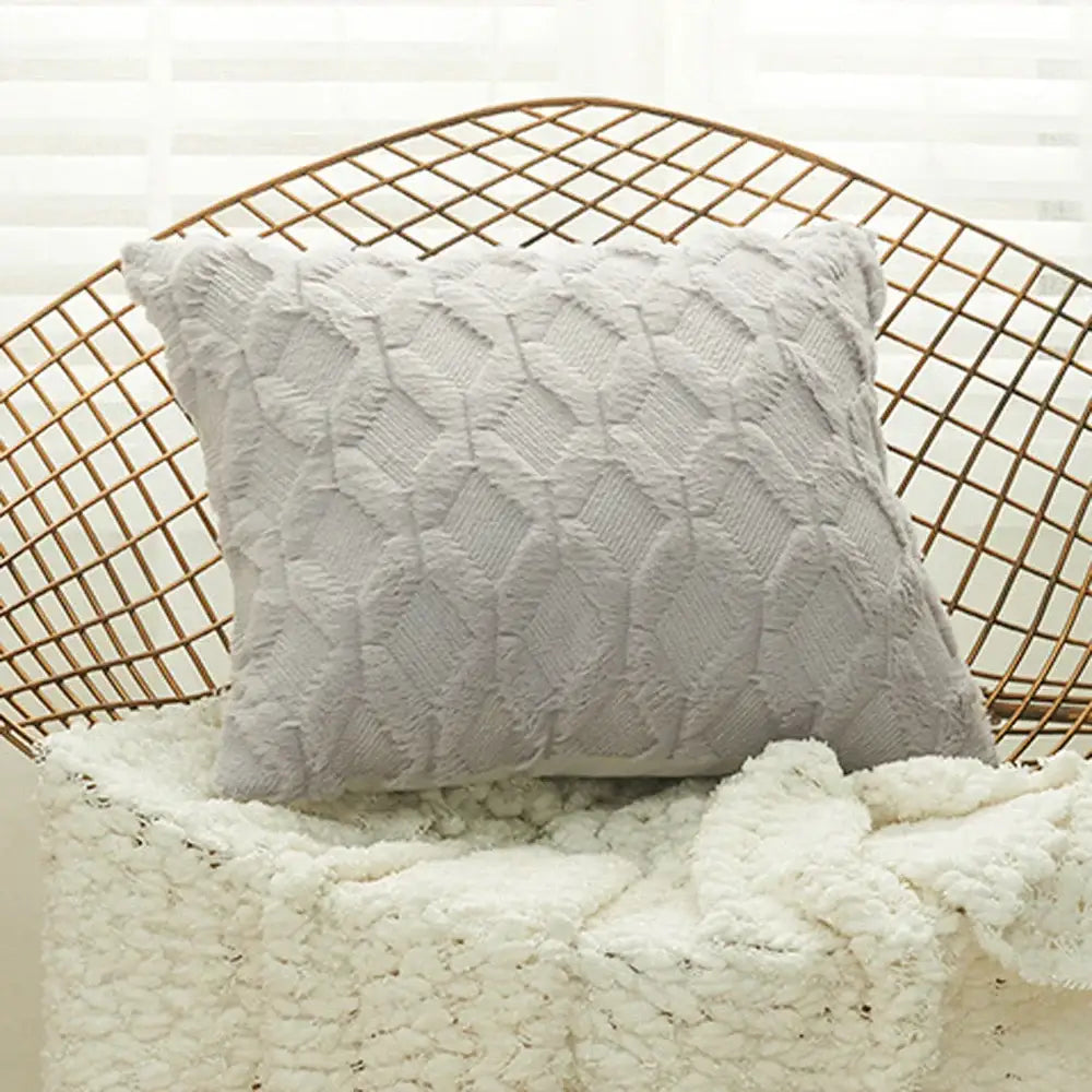 Gray Geometric Cushion Cover