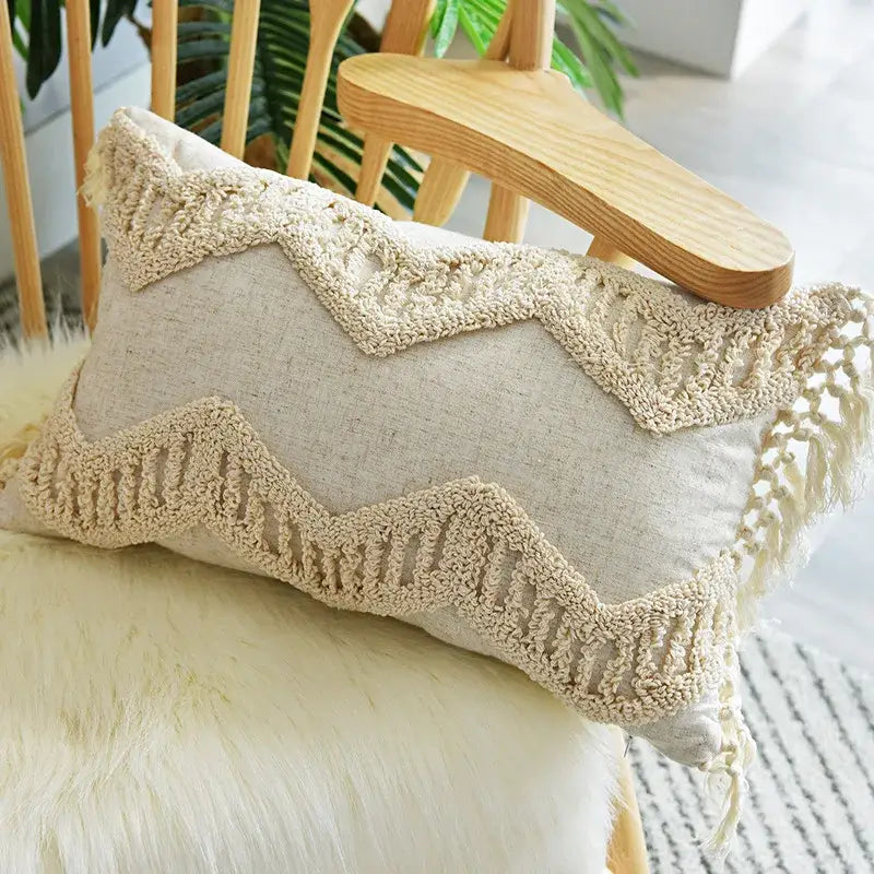 Geometric Tassel Pillowcase Set