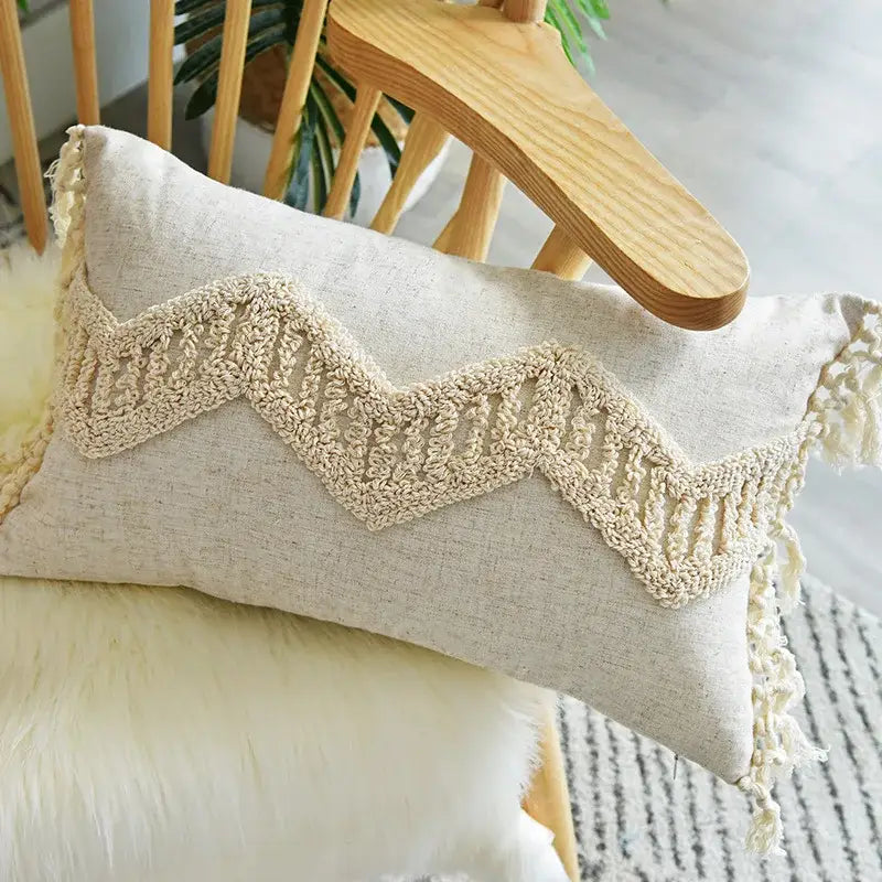 Geometric Tassel Pillowcase Set