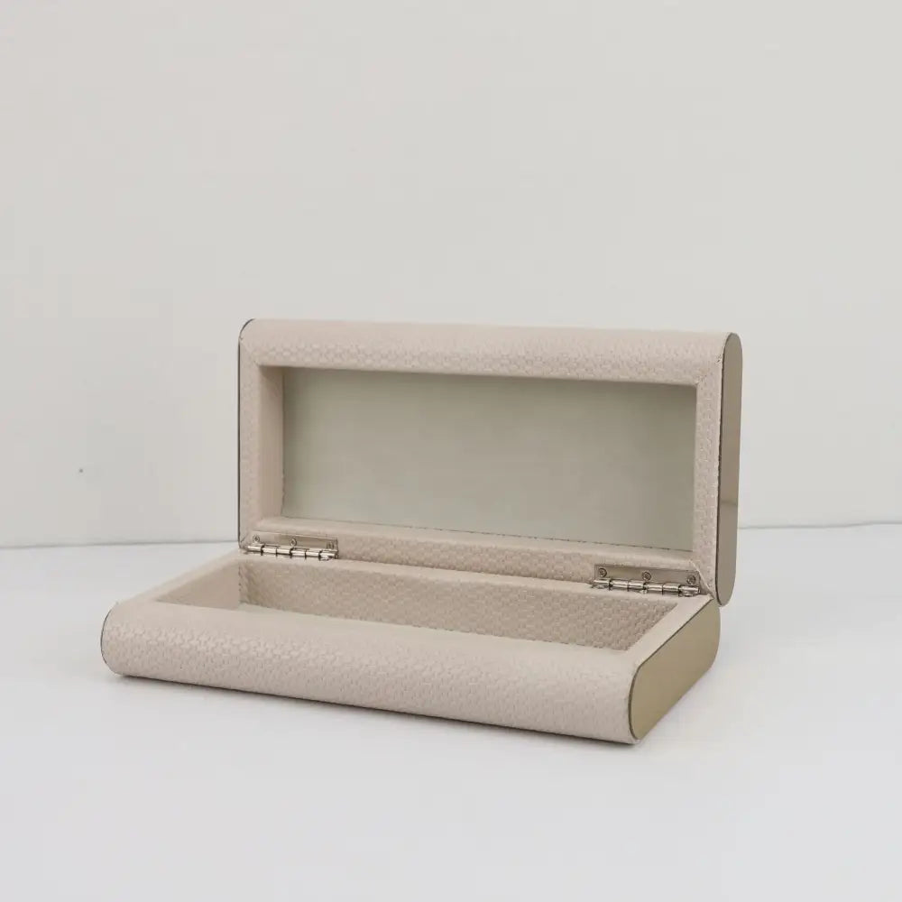 Beige Leather Jewelry Box