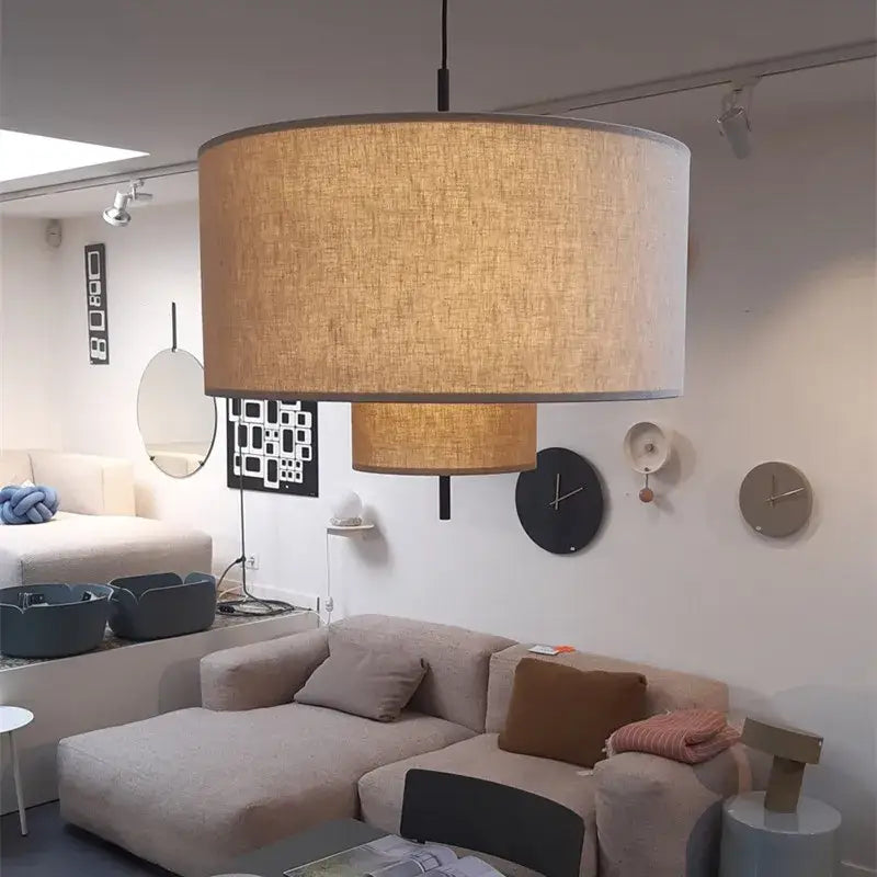Beige Linen Boho Pendant