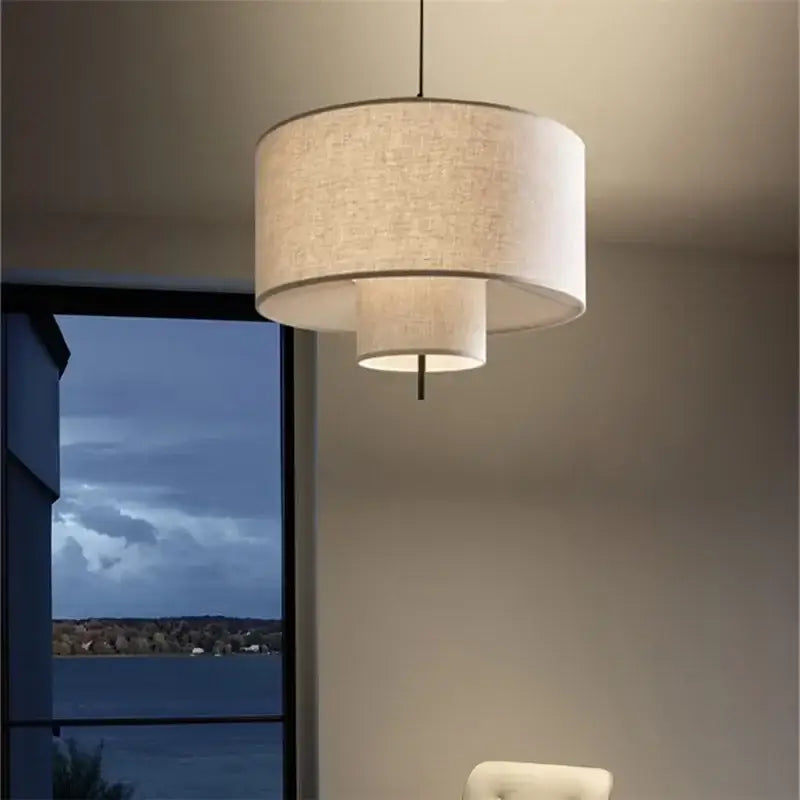 Beige Linen Boho Pendant
