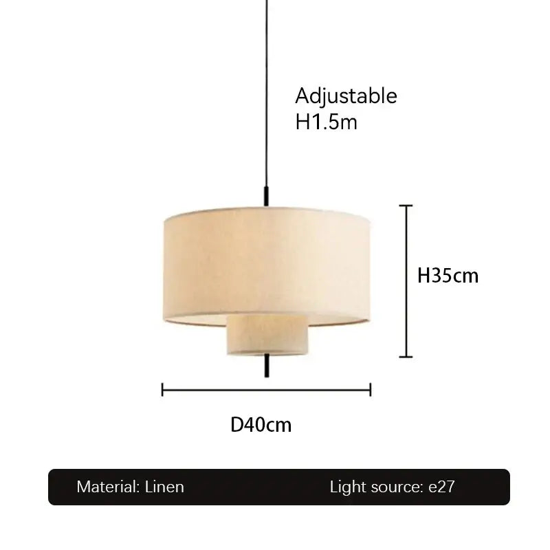 Beige Linen Fabric Chandelier