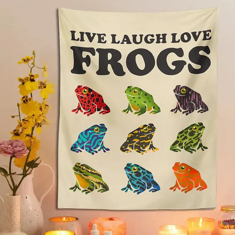 Beige Frog Tapestry Hanging
