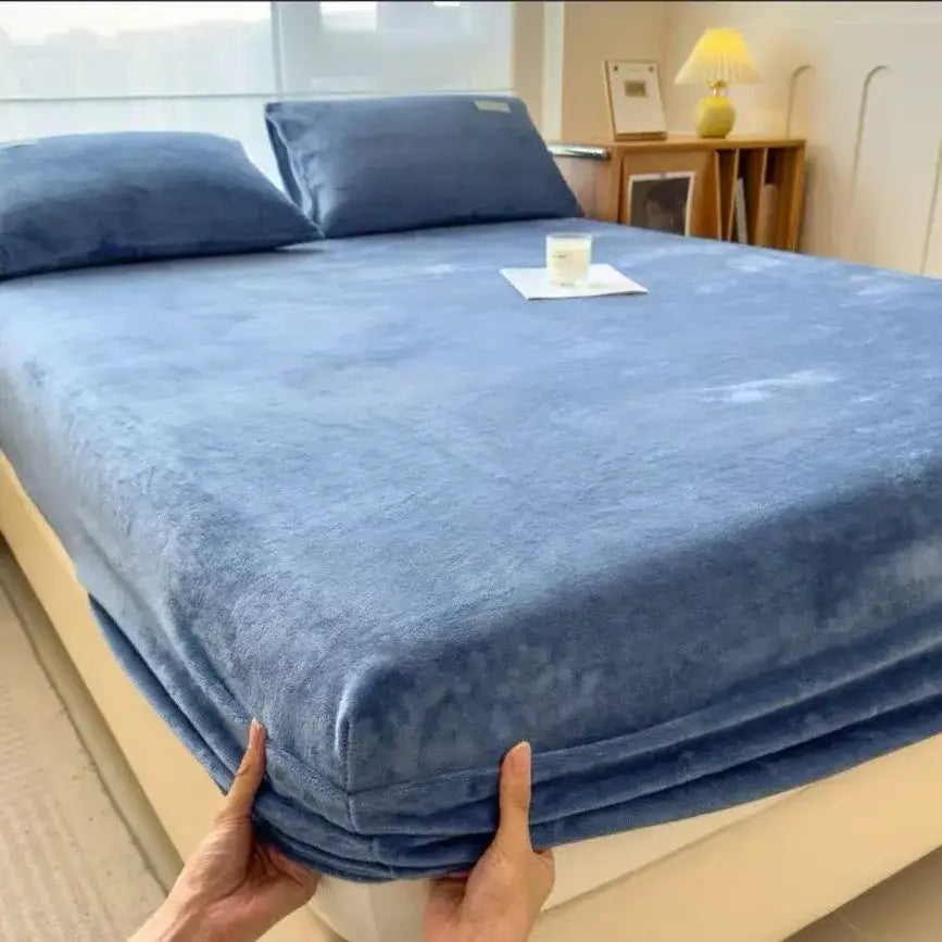 Beige Velvet Fitted Sheet