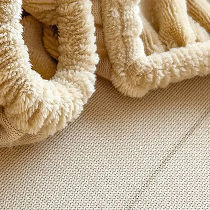 Beige Velvet Fitted Sheet