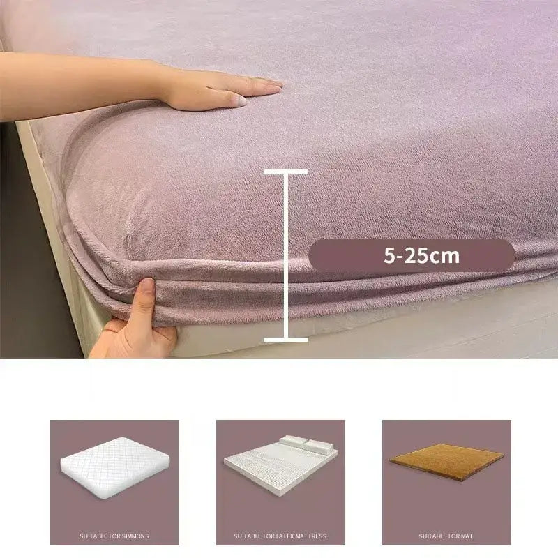 Beige Velvet Fitted Sheet
