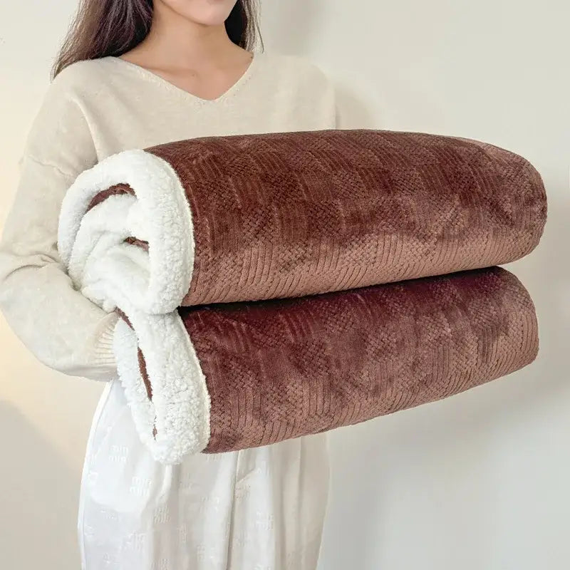 Cream Lamb Wool Throw