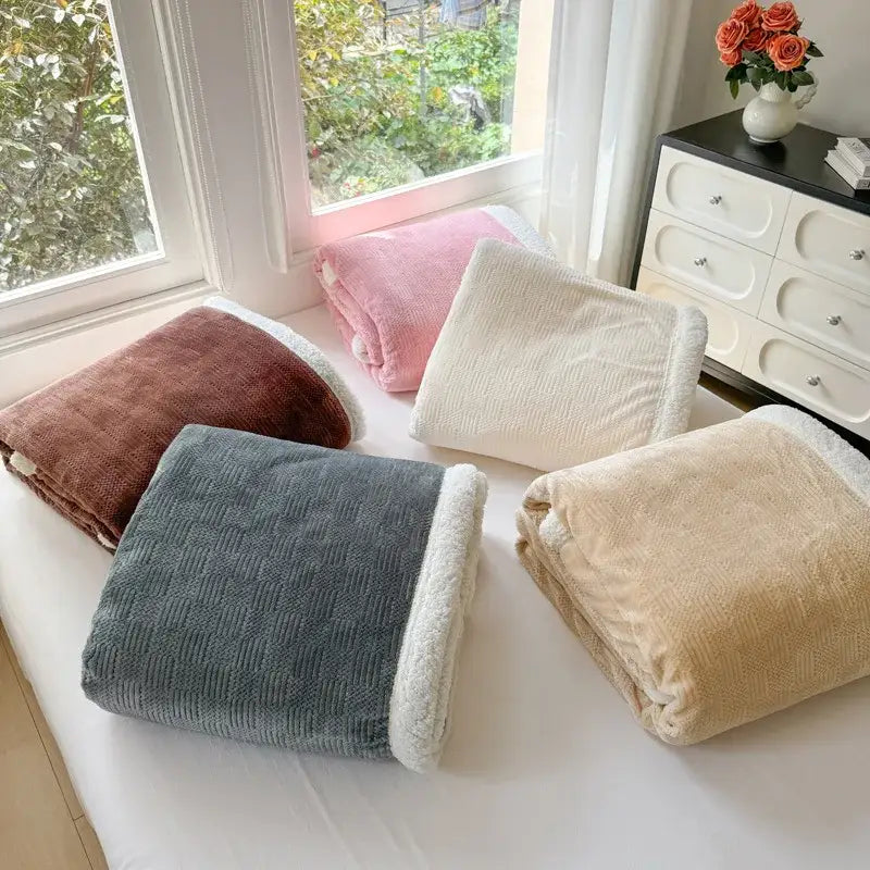 Cream Lamb Wool Throw