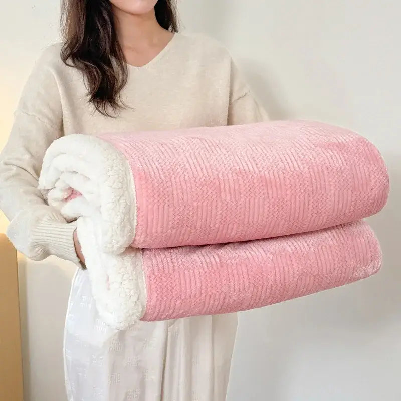 Cream Lamb Wool Throw