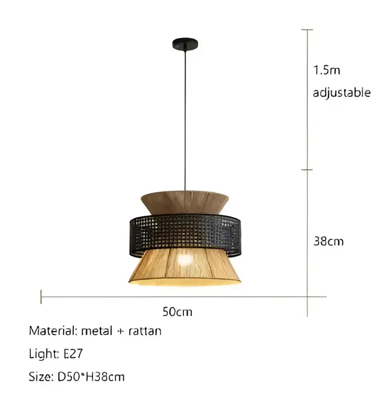 Beige Hemp Rope Pendant Light