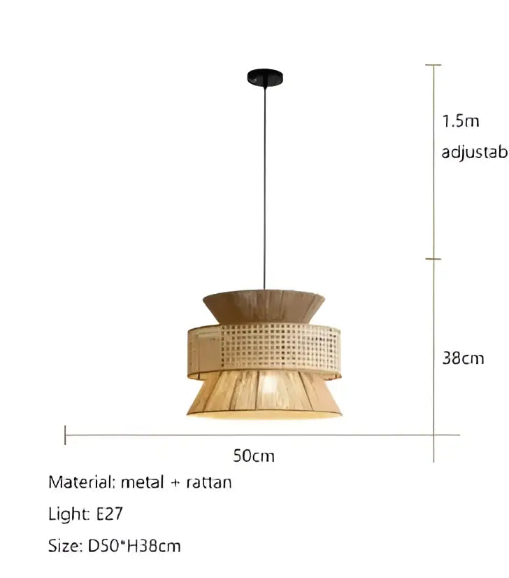 Beige Hemp Rope Pendant Light