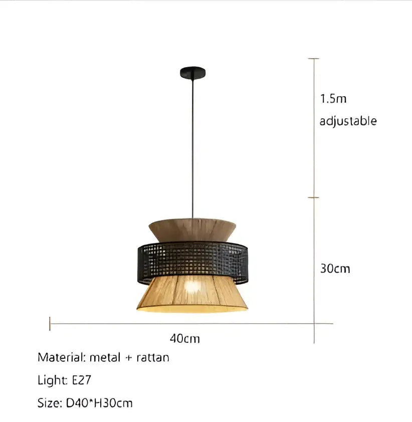Beige Hemp Rope Pendant Light