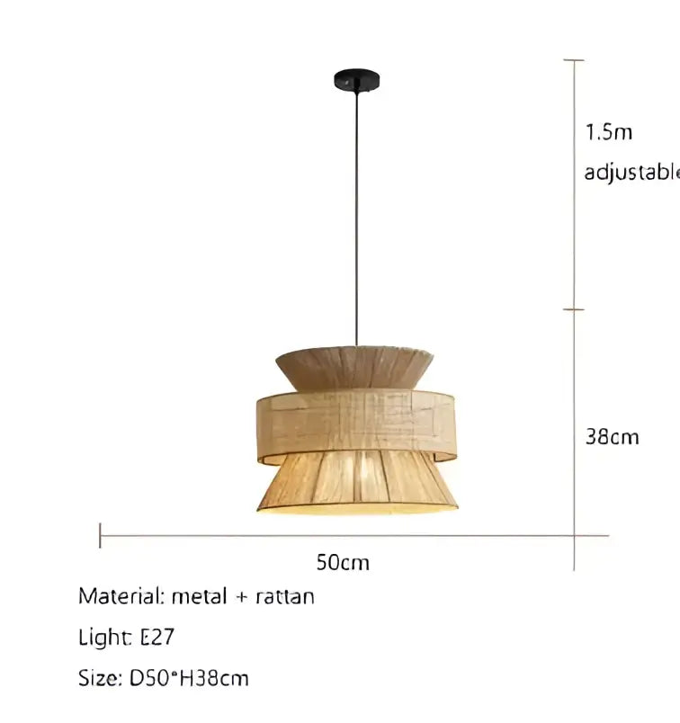 Beige Hemp Rope Pendant Light