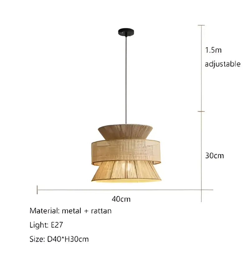 Beige Hemp Rope Pendant Light