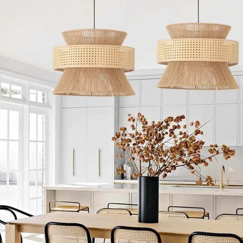 Beige Hemp Rope Pendant Light