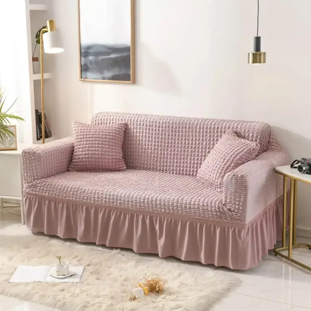 Beige Waffle Sofa Slipcover