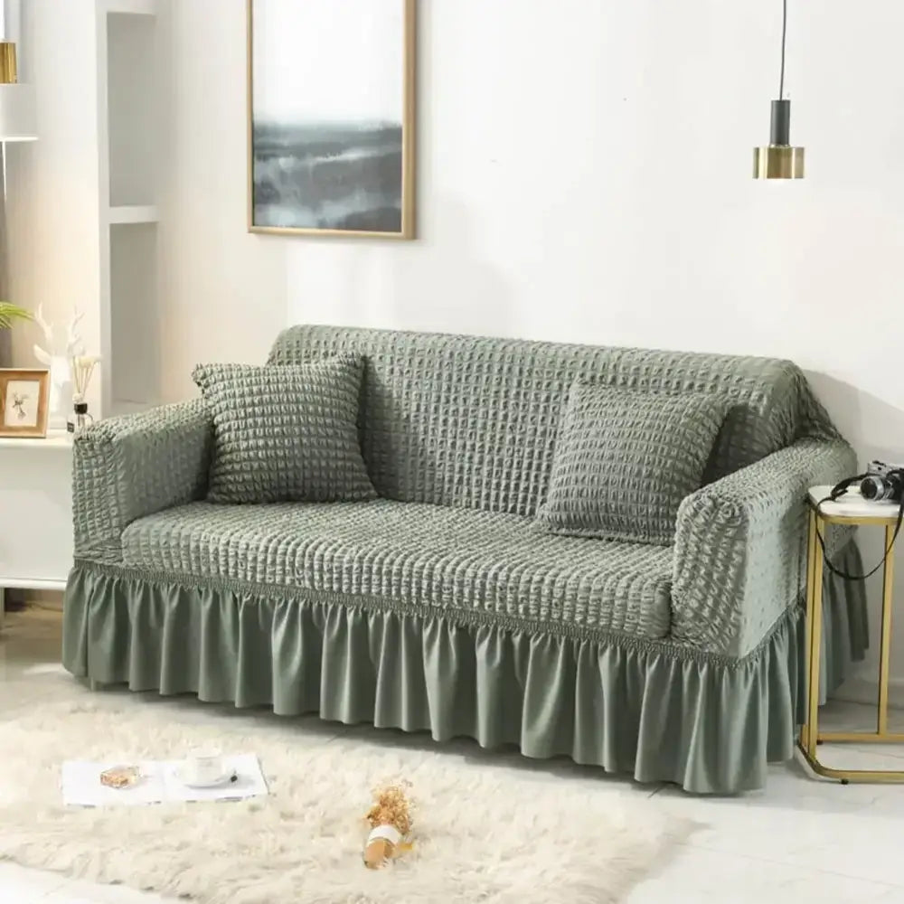 Beige Waffle Sofa Slipcover