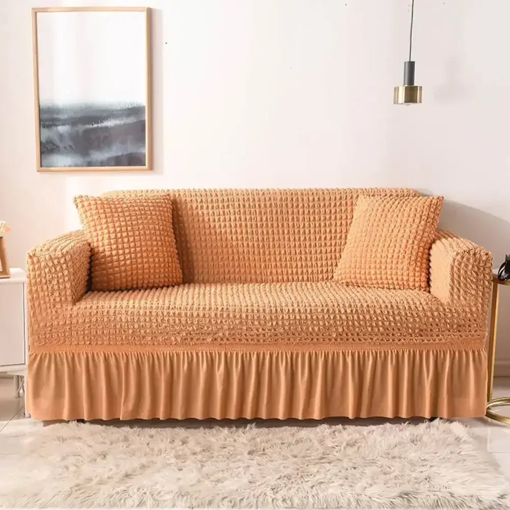 Beige Waffle Sofa Slipcover