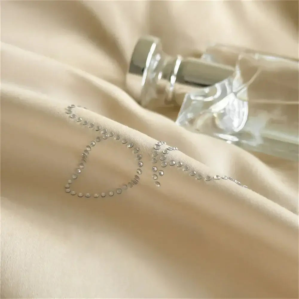 Beige Diamond Lace Bedding