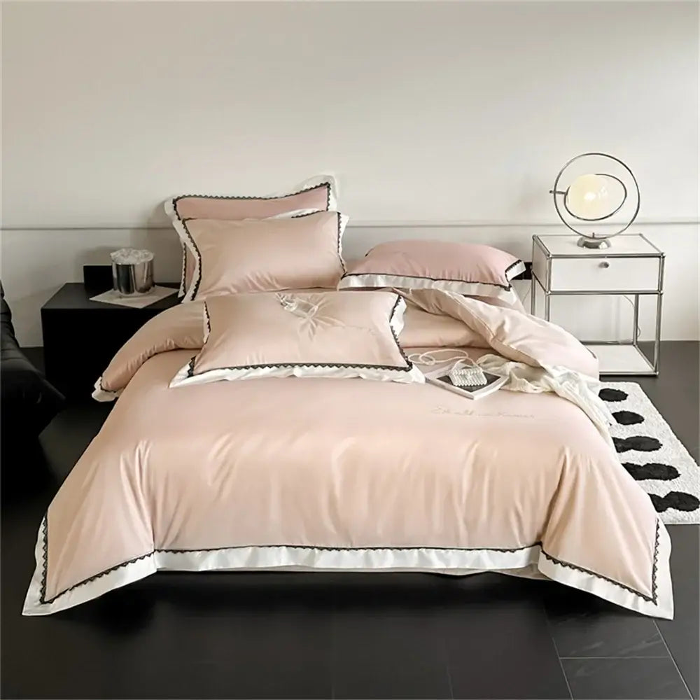 Beige Diamond Lace Bedding