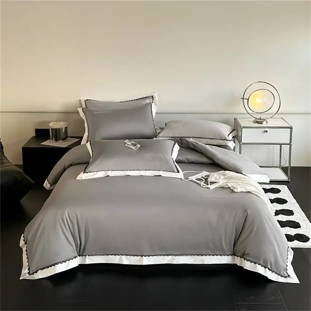 Beige Diamond Lace Bedding