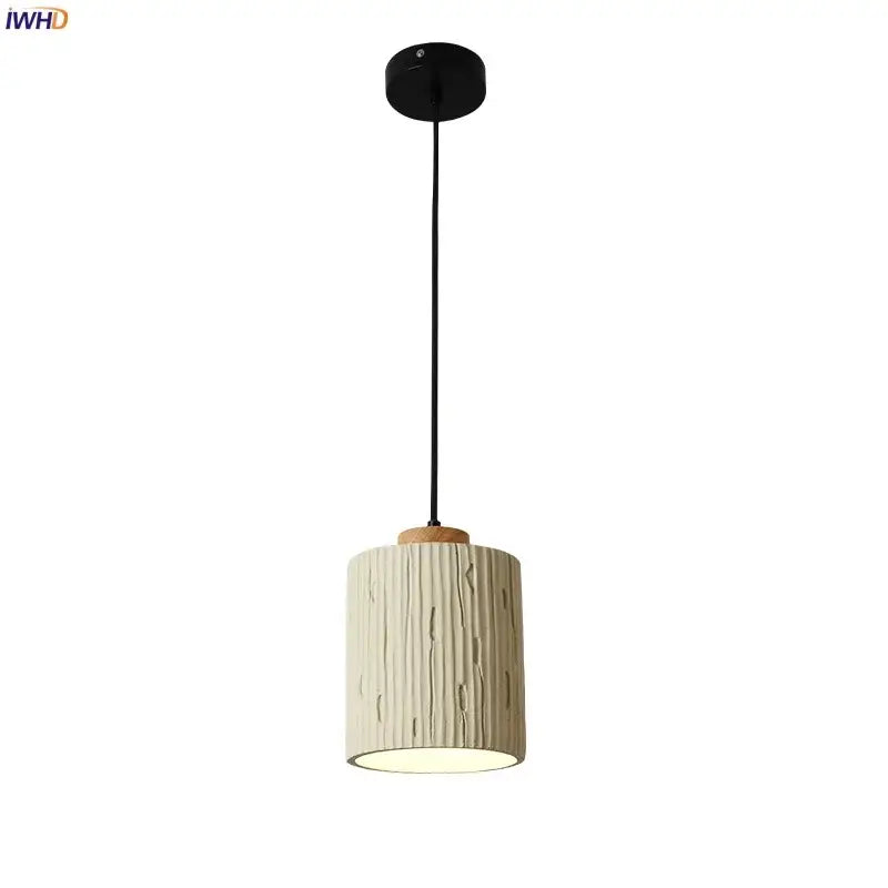 Beige Micro Cement Pendant Light Adjustable