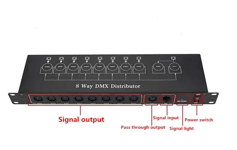 Black DMX512 Signal Amplifier