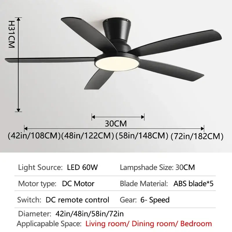Wood Grain Ceiling Fan Light