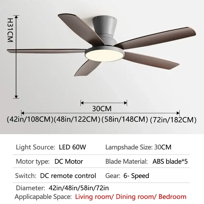 Wood Grain Ceiling Fan Light