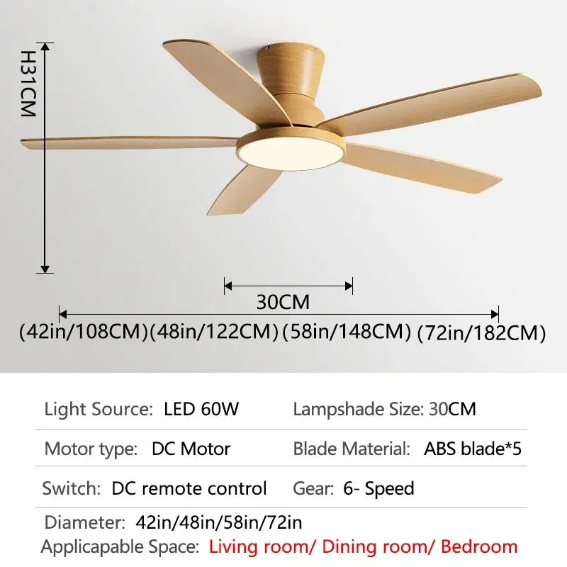 Wood Grain Ceiling Fan Light