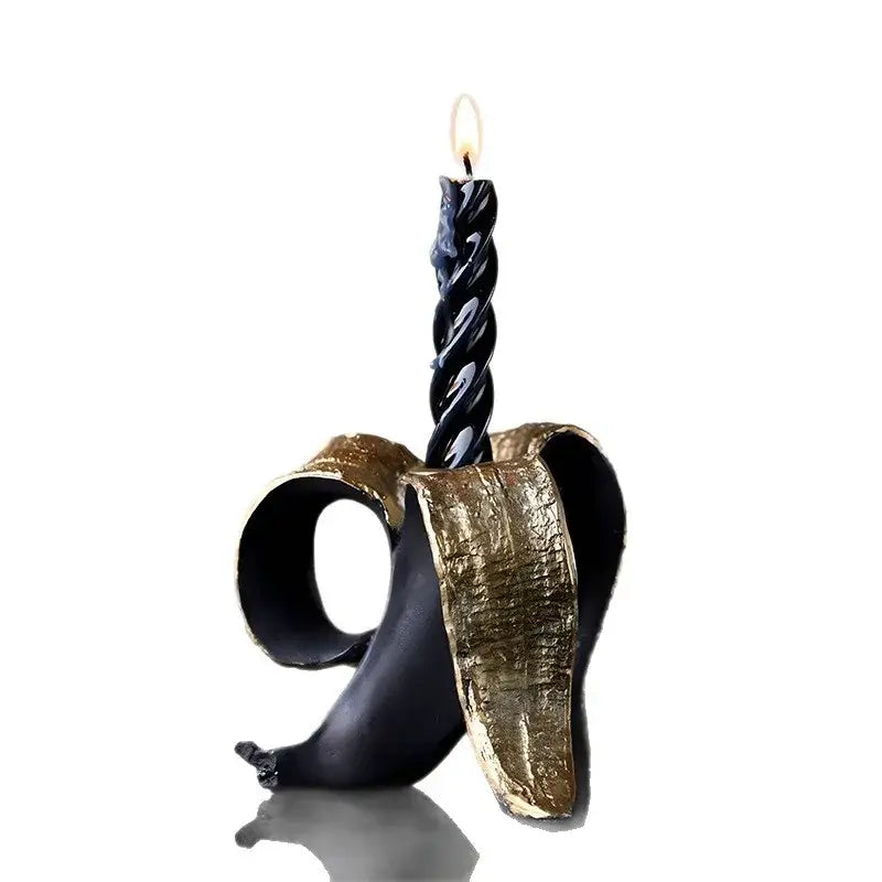 Black Gold Candlestick Holder
