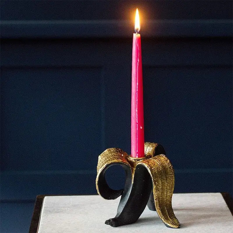 Black Gold Candlestick Holder