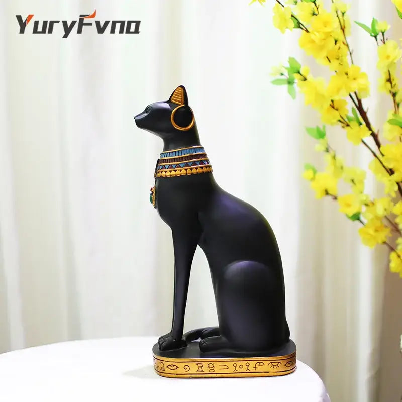 Black Gold Cat Statues
