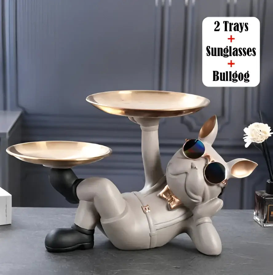 Black Gold Bulldog Figurine