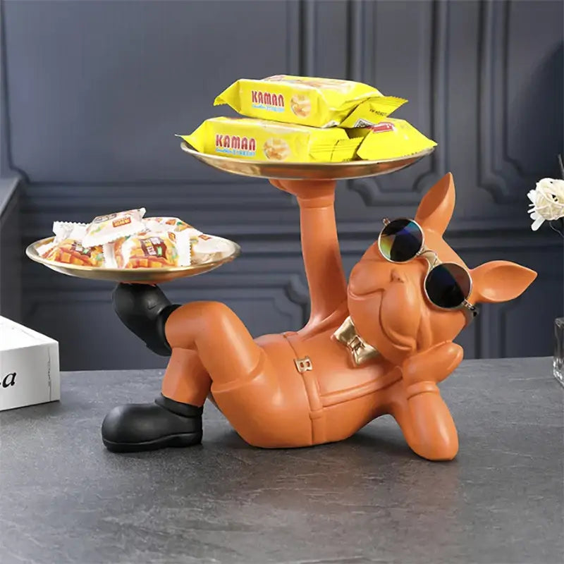 Black Gold Bulldog Figurine