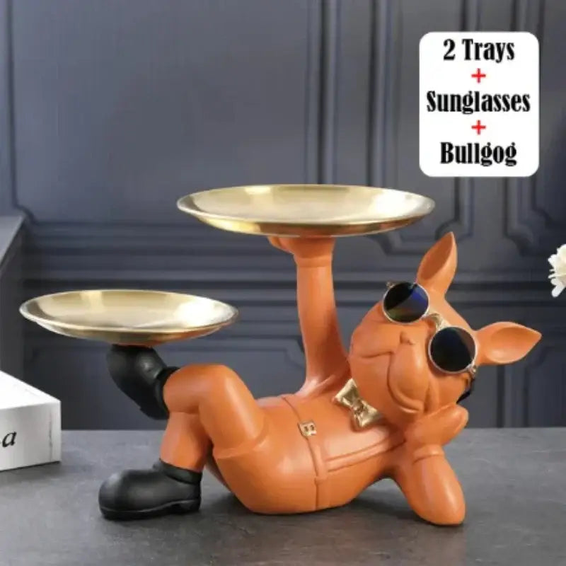 Black Gold Bulldog Figurine