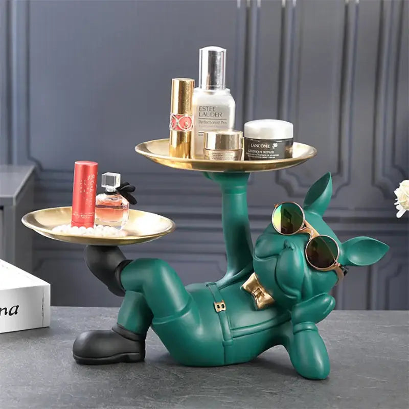 Black Gold Bulldog Figurine