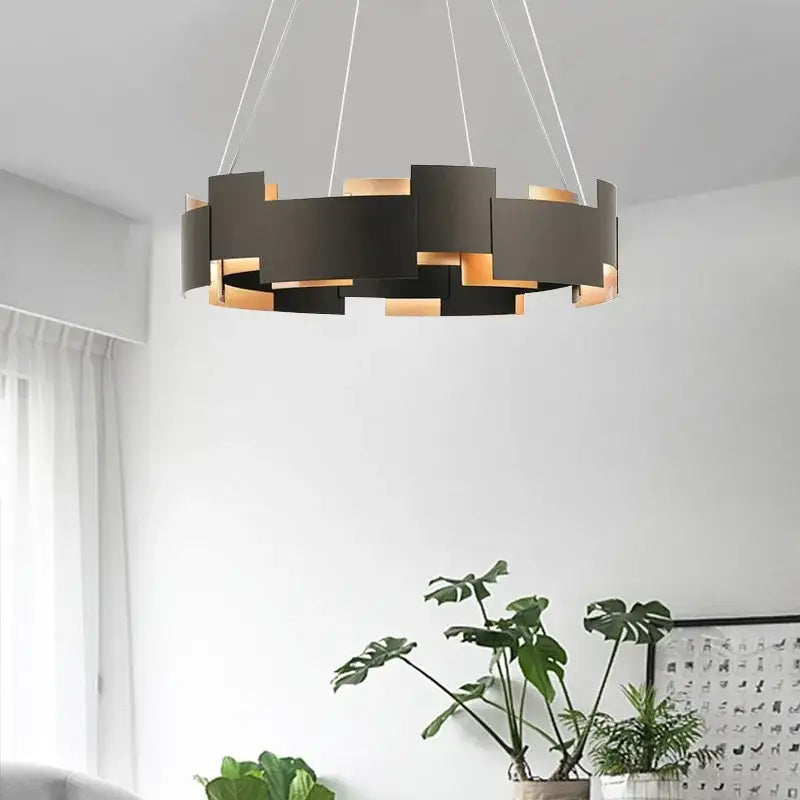 Geometric Black Ceiling Chandelier