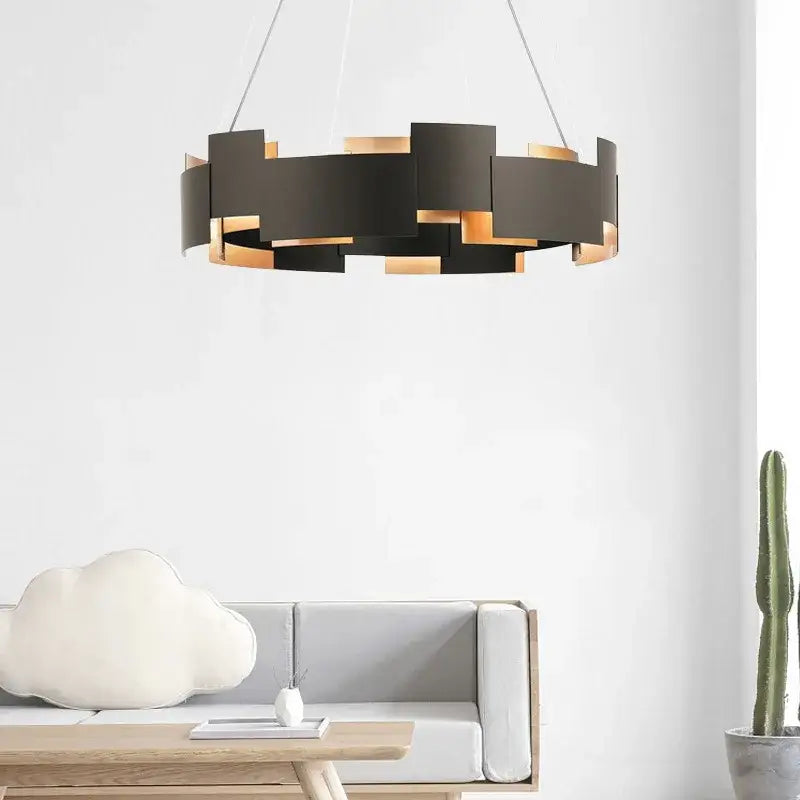Geometric Black Ceiling Chandelier