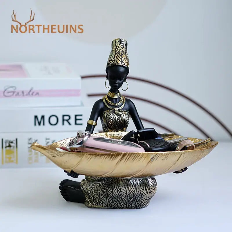 Black Resin Figurine Tray