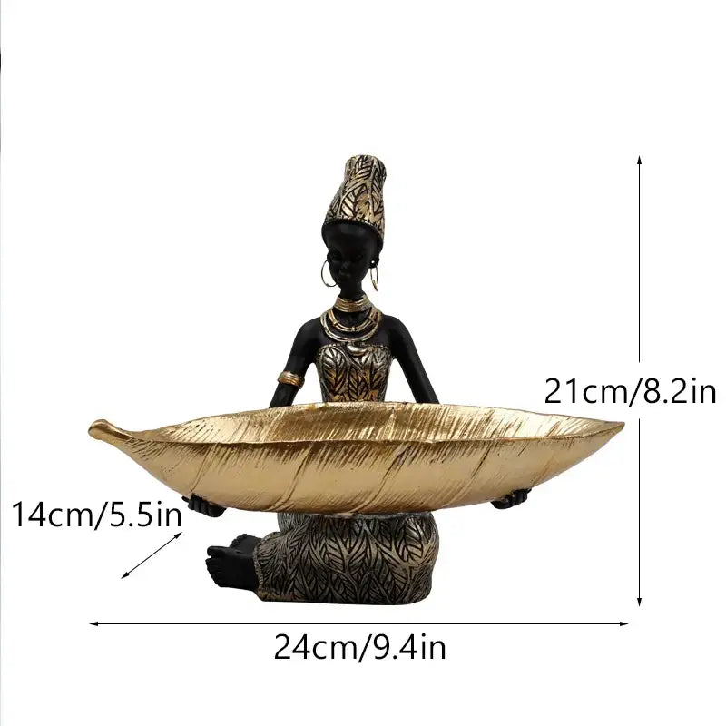 Black Resin Figurine Tray