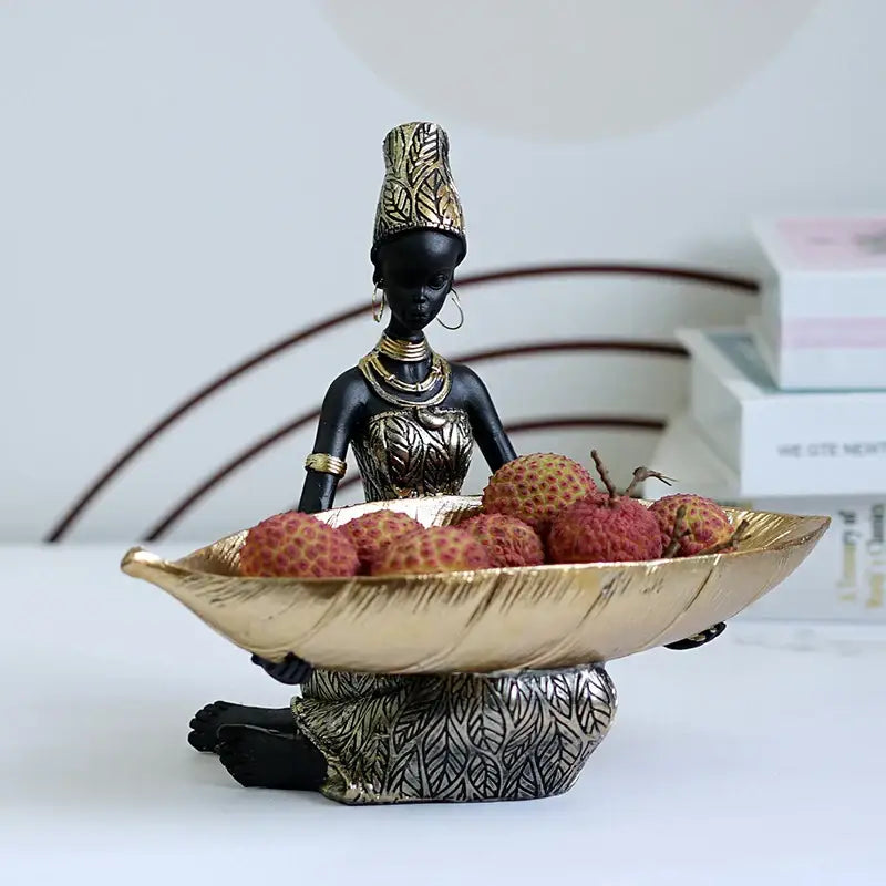 Black Resin Figurine Tray