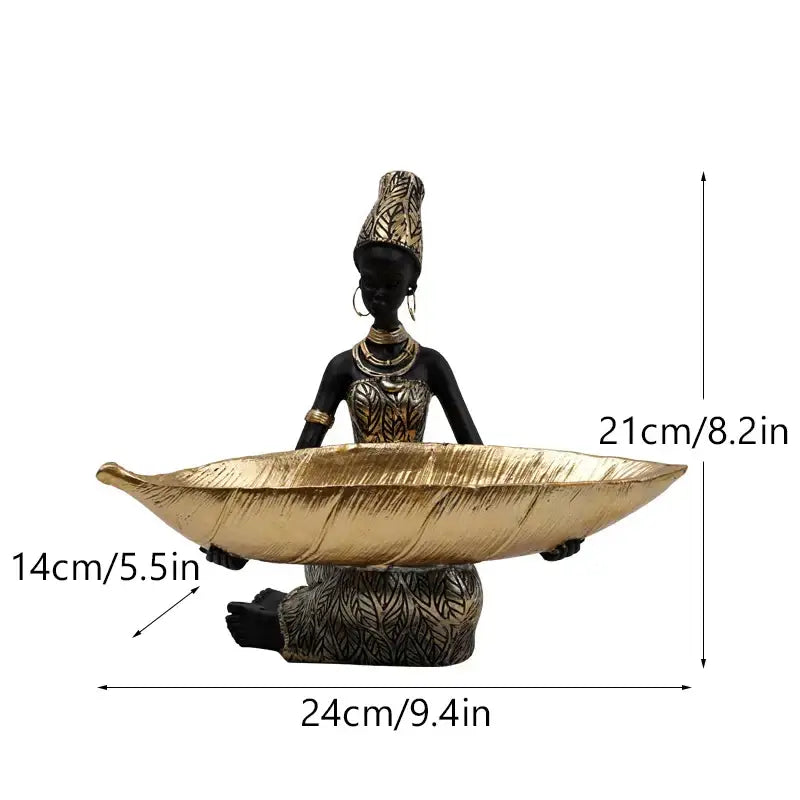 Black Resin Figurine Tray