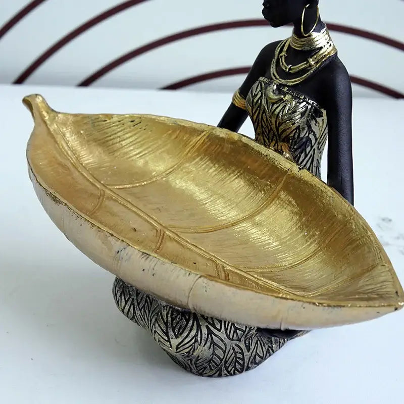 Black Resin Figurine Tray