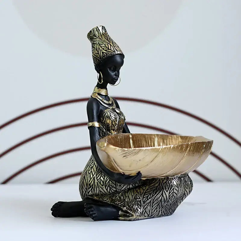 Black Resin Figurine Tray