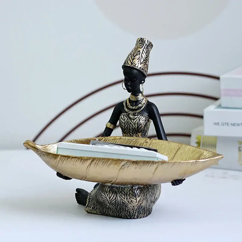Black Resin Figurine Tray
