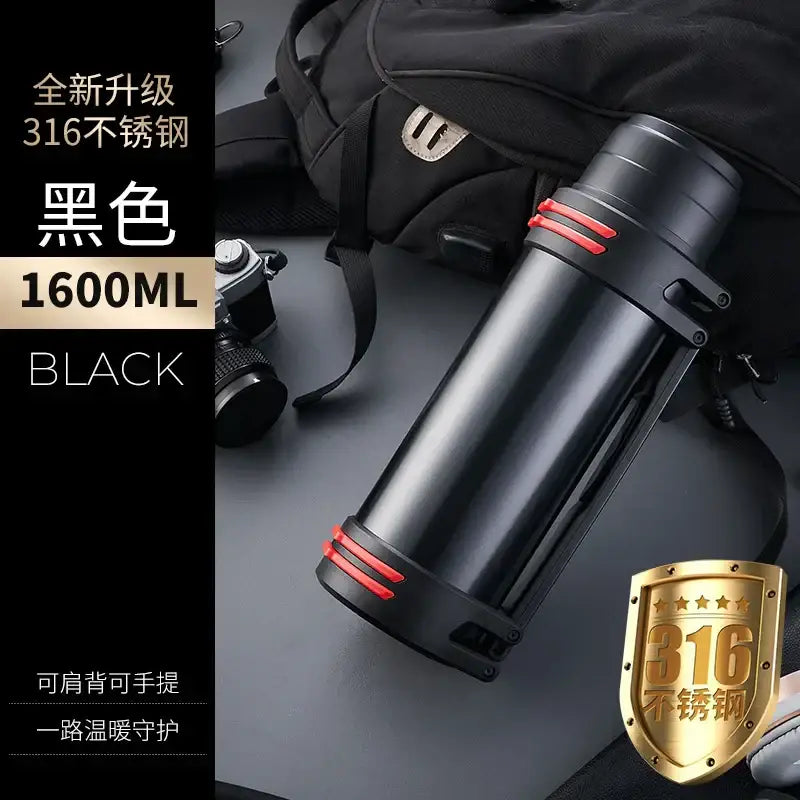 Black Stainless Travel Flask 3000ml Double-Wall